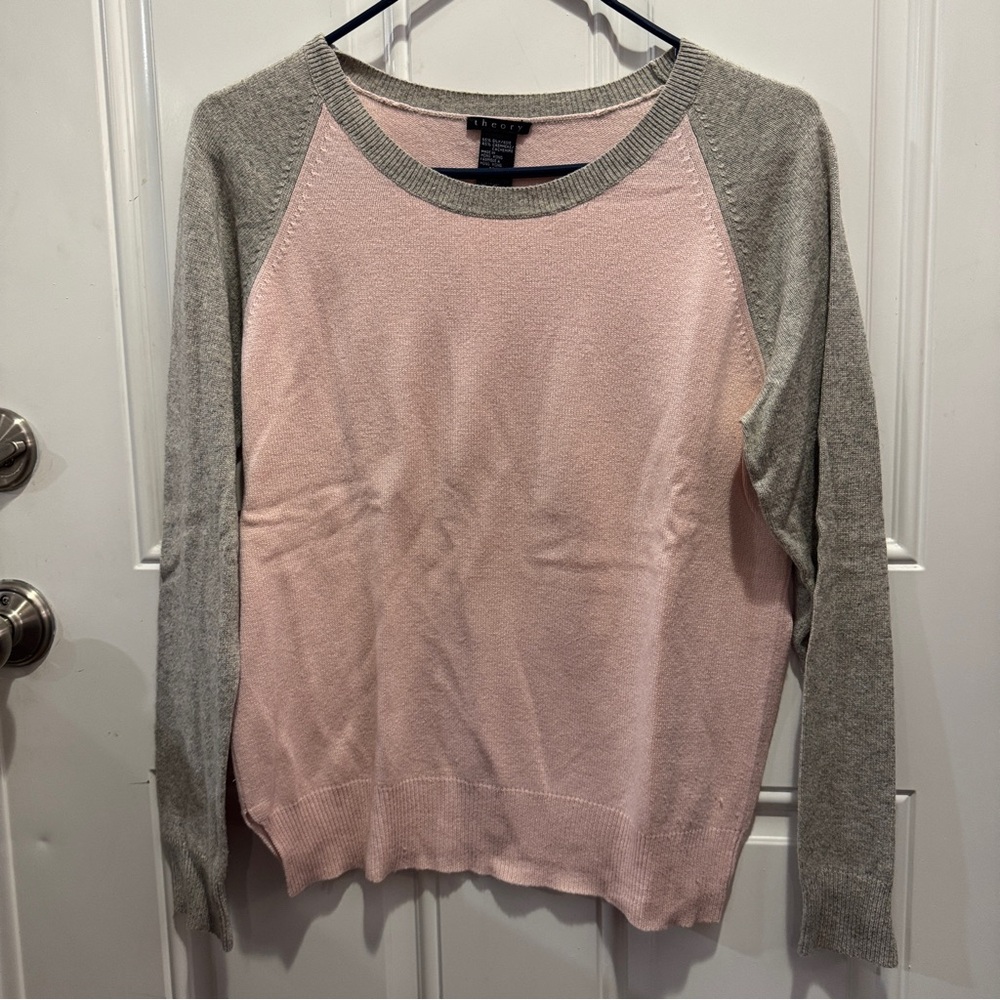 Theory Cashmere Silk Raglan Style Sweater Top Ultra Soft Size M